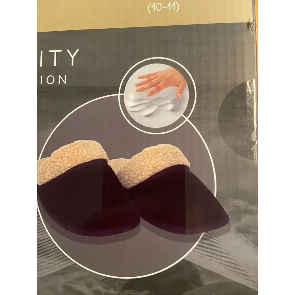 Tranquility Men's Memory Foam Slip-on Slippers Large Size 10-11 Black‎